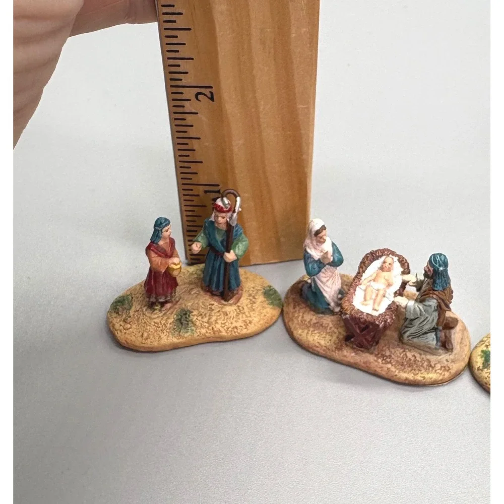 Hawthorne Miniatures Nativity Set‎ 3 Piece 1994 1995 Christmas Holiday Decor